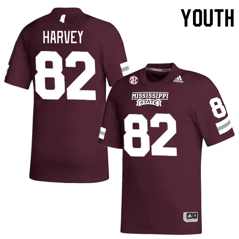 Youth #82 Rufus Harvey Mississippi State Bulldogs 2023 College Football Jerseys Stitched-Maroon